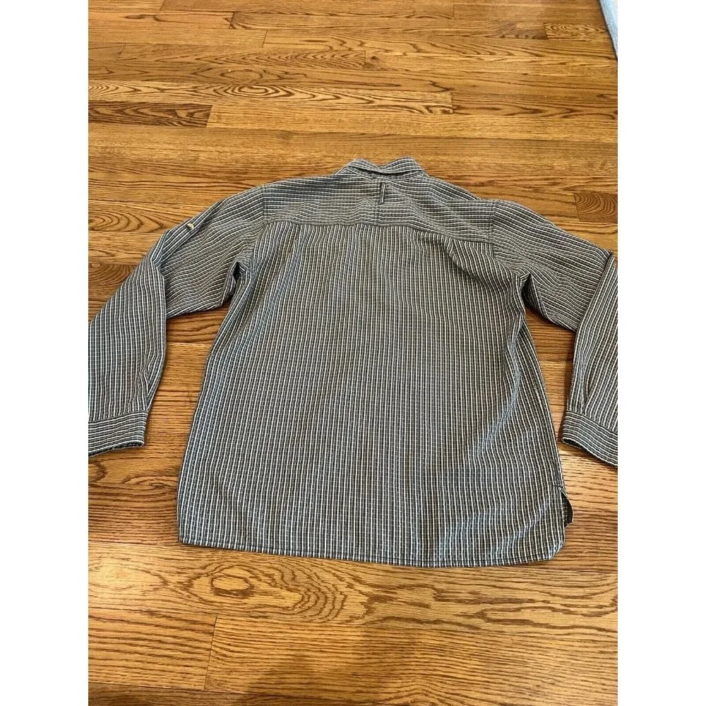 The North Face Hiking Shirt Mens XXLarge Gray Check‎ Plaid Button Up Long Sleeve